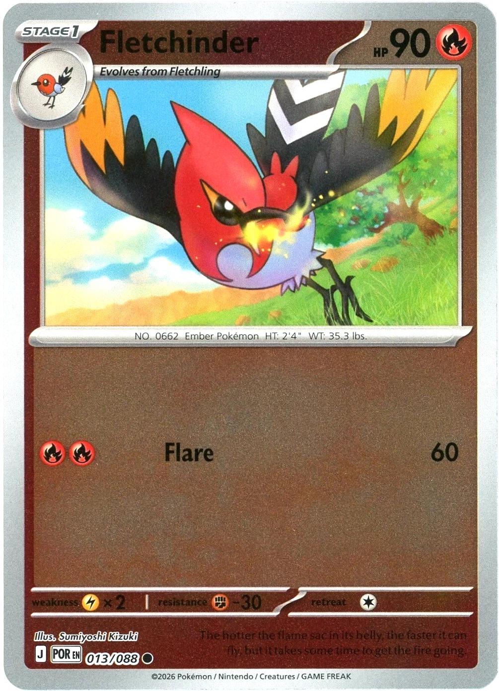 Fletchinder - 013/088 - Common [me03-013] [Reverse Holo]