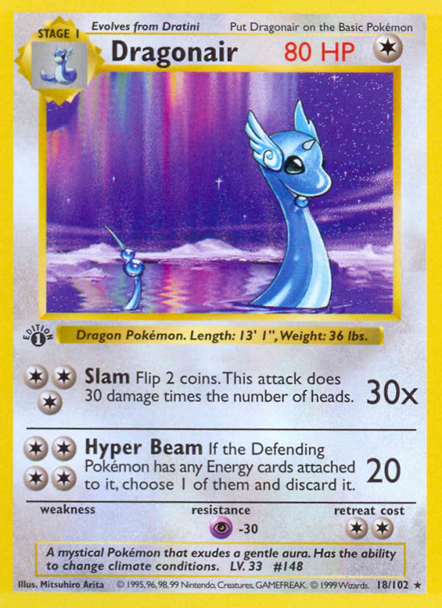 Dragonair - 18/102 - Rare - 1st Edition [base1-18] [Non-Holo]