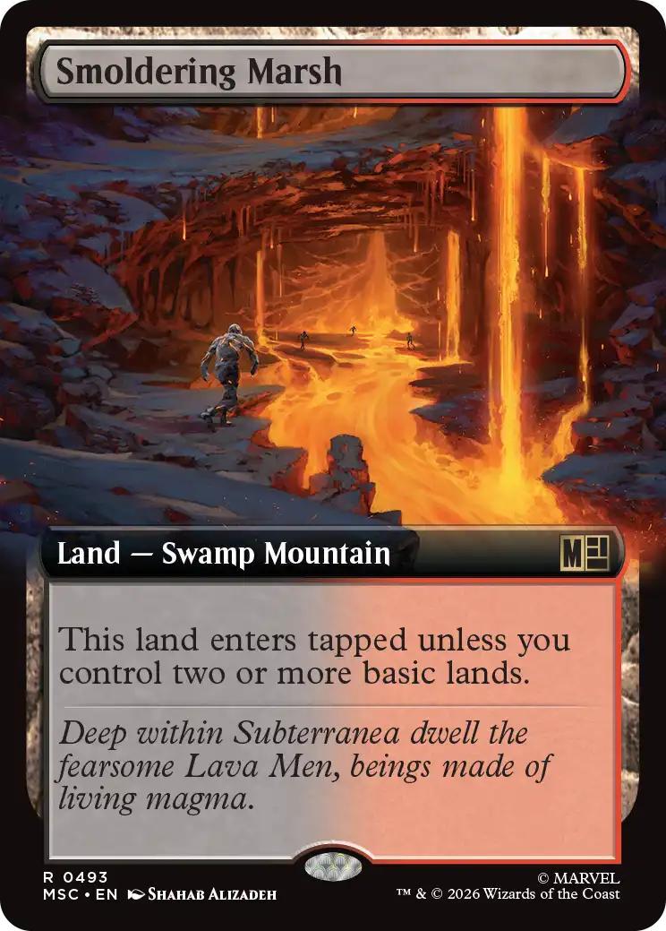 Smoldering Marsh [493] [Extended Art] [Marvel Super Heroes: Commander] [Non-Foil]