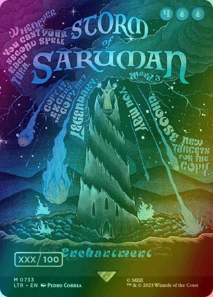Storm of Saruman - Serial Numbered [733z] [Borderless] [Poster] [The Lord of the Rings: Tales of Middle-earth] [Foil]