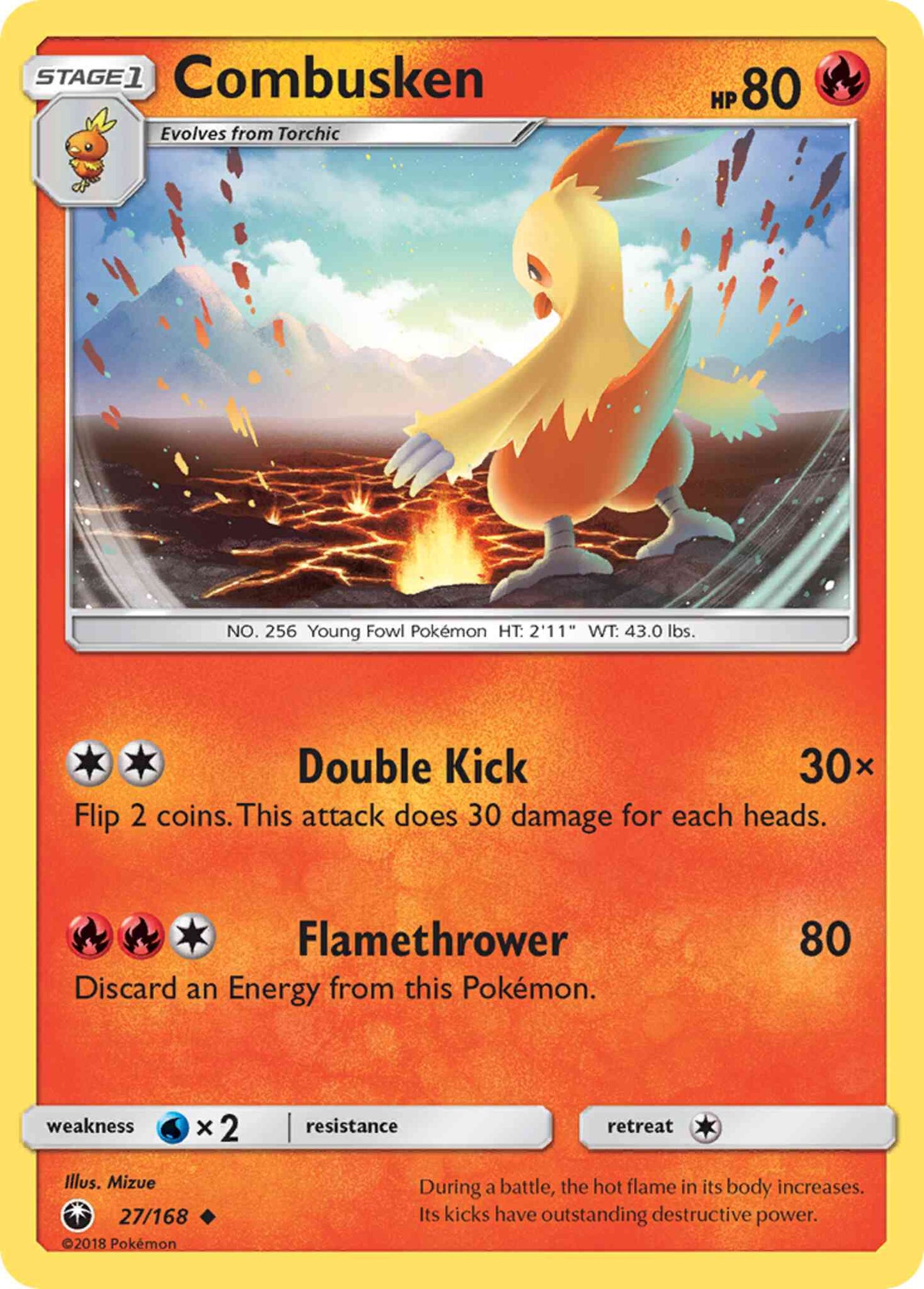 Combusken - 27/168 - Uncommon [sm7-27] [Non-Holo]