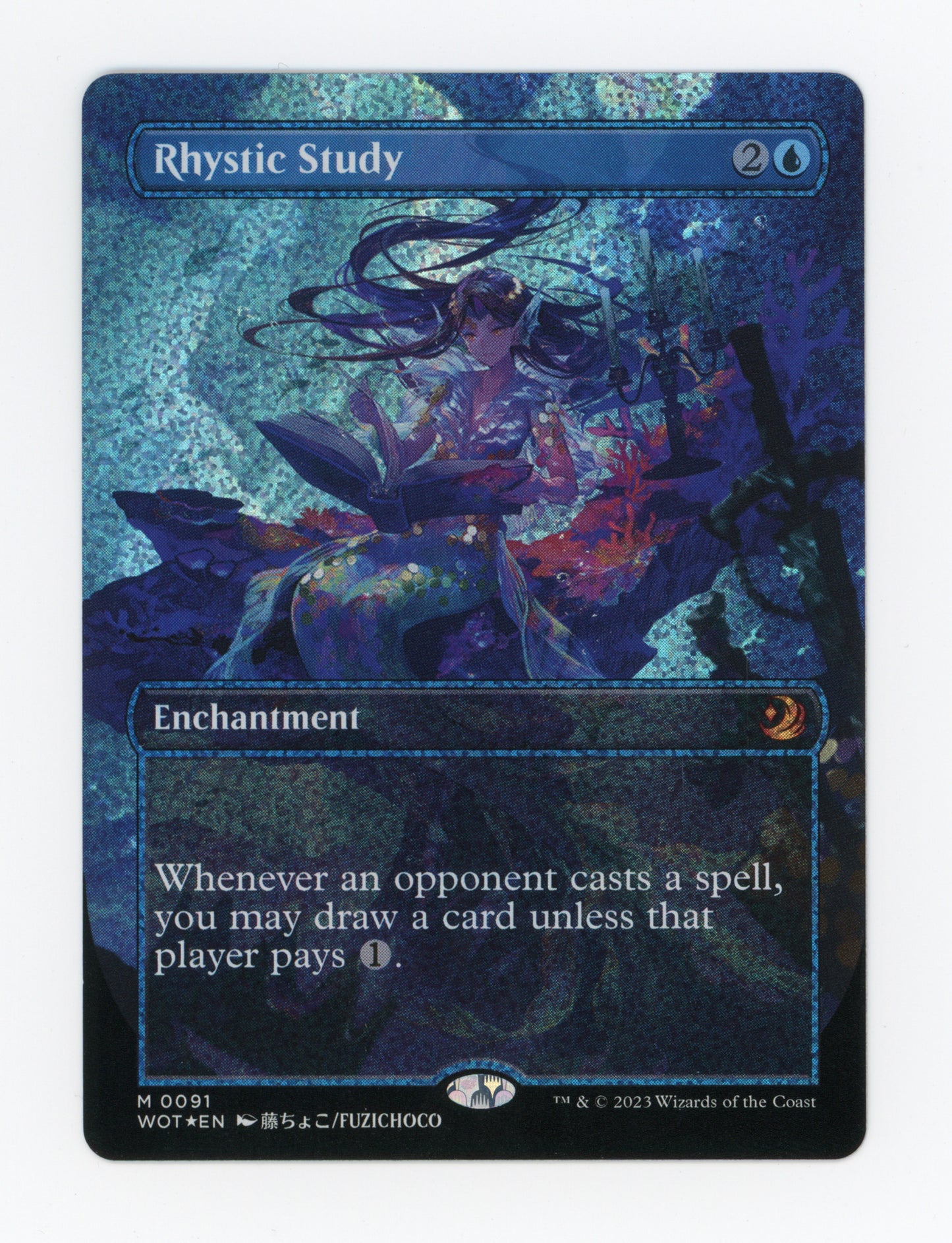 Rhystic Study — Borderless|Anime|Confetti Foil — ID 19705