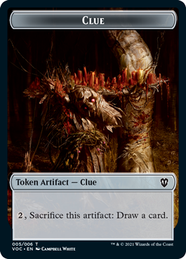 Angel Token (02) // Clue Token (05) [Innistrad: Crimson Vow: Commander: Tokens] [Non-Foil]