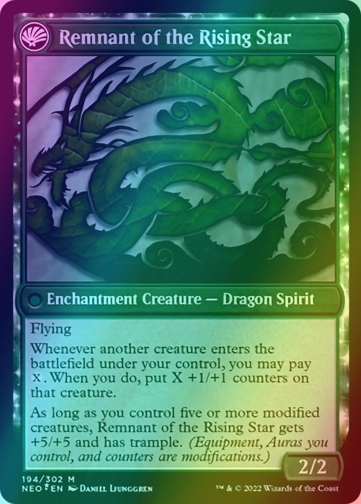 Jugan Defends the Temple // Remnant of the Rising Star [Prerelease] [194s] [Kamigawa: Neon Dynasty: Promos] [Foil]