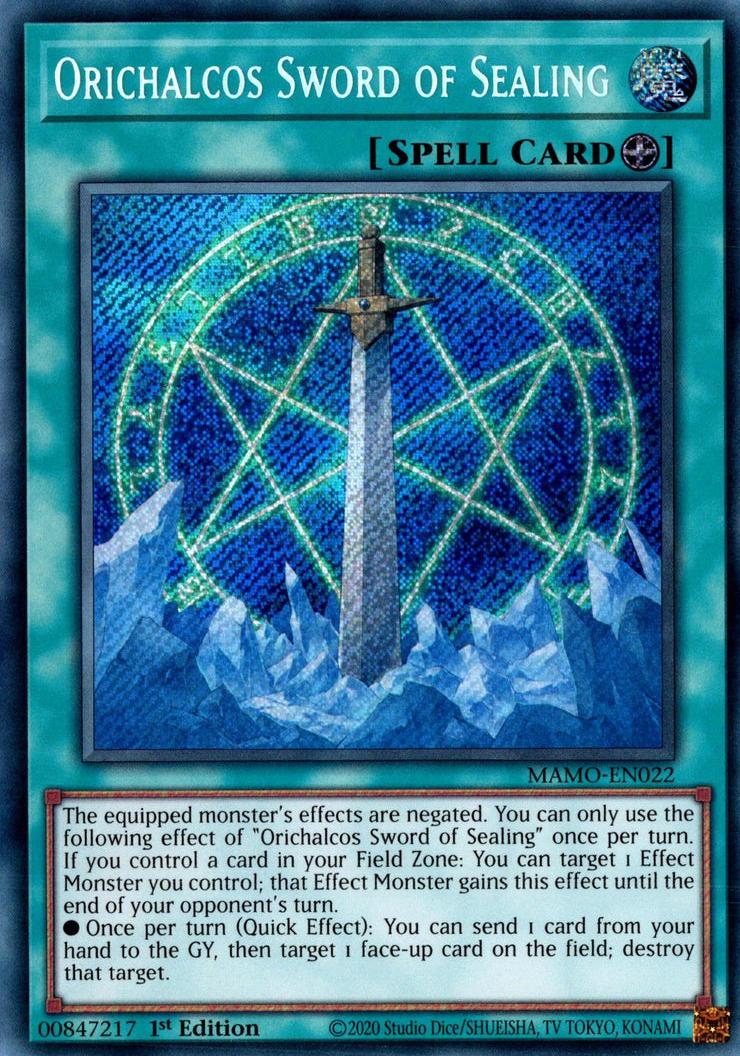 Orichalcos Sword of Sealing - MAMO-EN022 - Secret Rare - 1st Edition