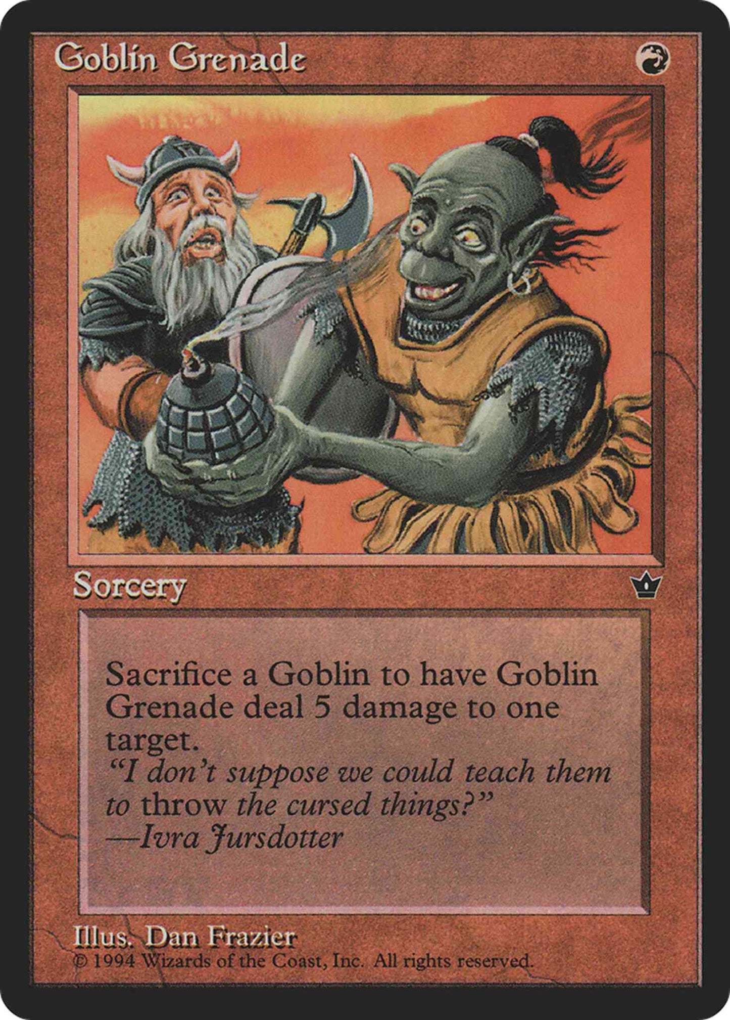 Goblin Grenade [Dan Frazier] [56b] [Fallen Empires] [Non-Foil]