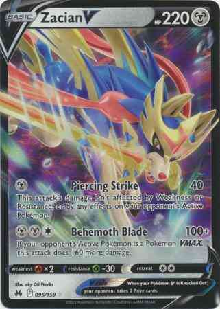 Zacian V - 095/159 - Rare Holo V [swsh125-095] [Ultra]