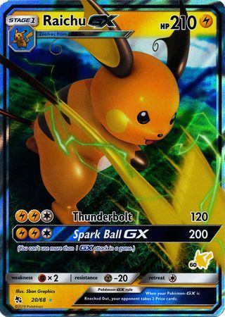 RaichuGX - 20/68 - Ultra Rare - Pikachu Stamp [BA01-60] [Ultra]