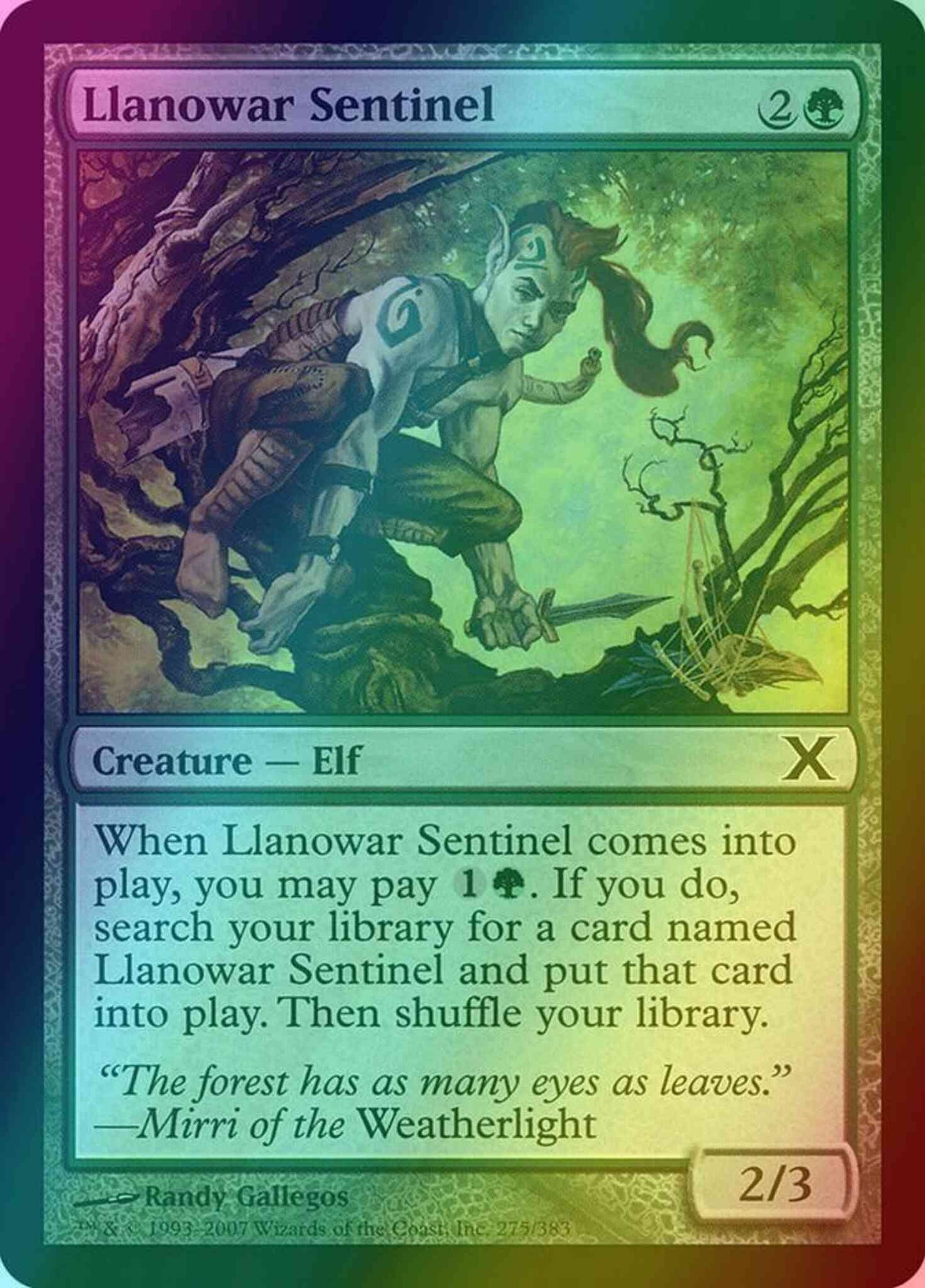 Llanowar Sentinel [275] [Tenth Edition] [Foil]