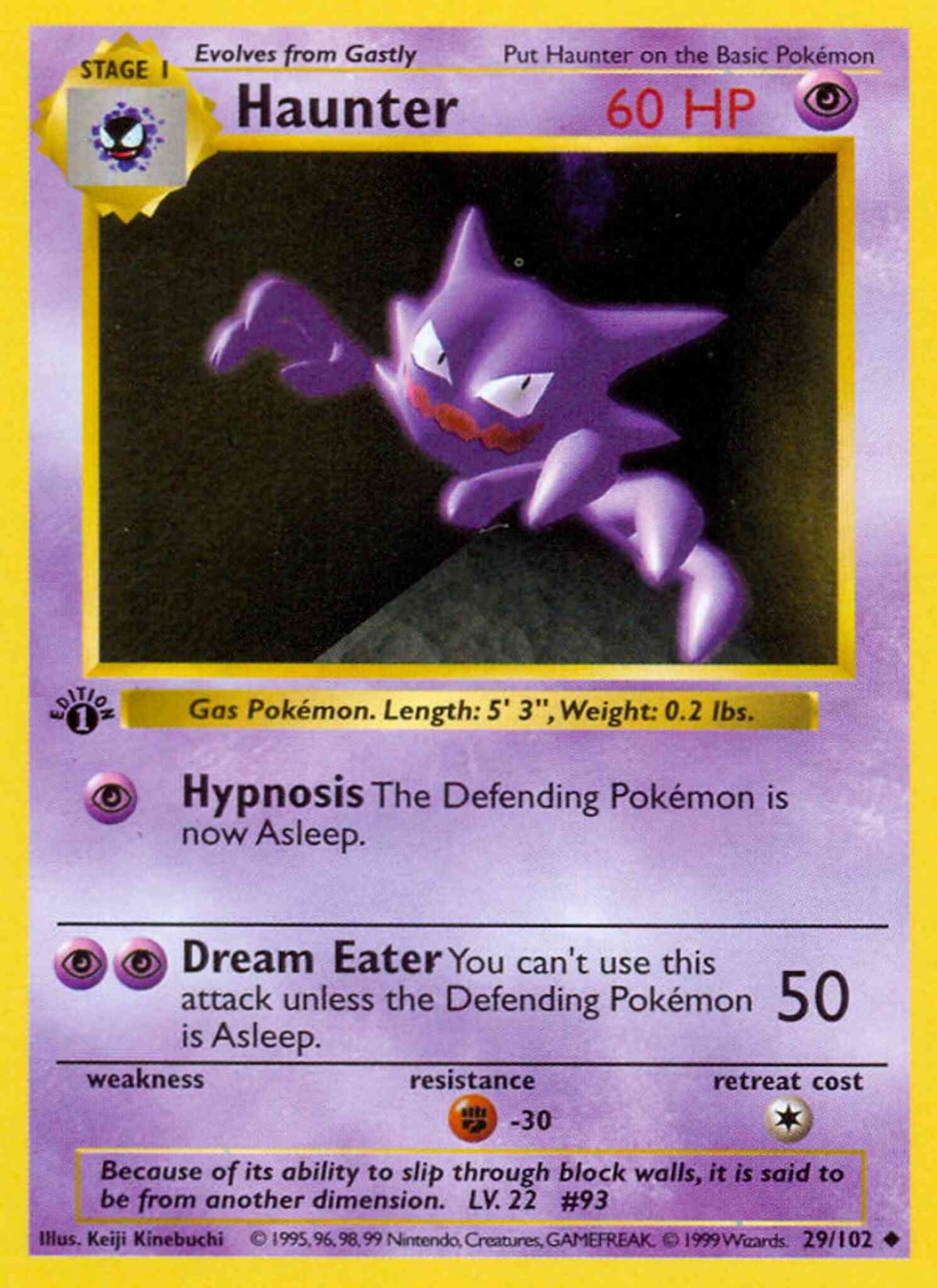 Haunter - 29/102 - Uncommon - 1st Edition [base1-29] [Non-Holo]