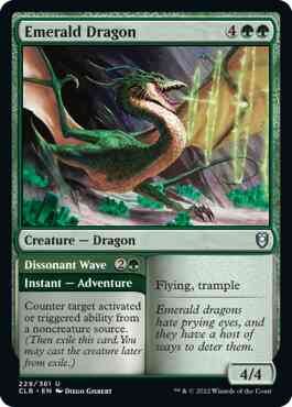 Emerald Dragon // Dissonant Wave [229] [Commander Legends: Battle for Baldur's Gate] [Non-Foil]