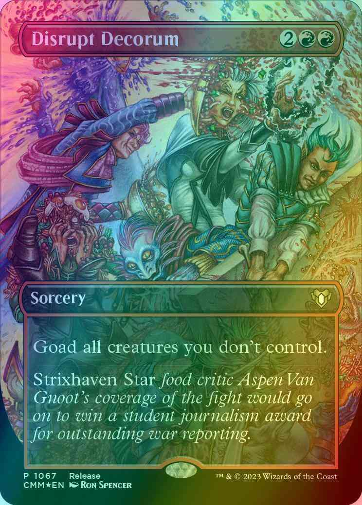 Disrupt Decorum [1067] [Borderless] [Release Promo] [Commander Masters] [Foil]