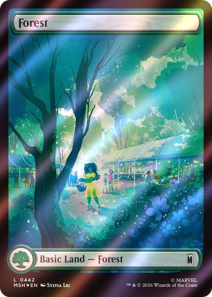 Forest [442] [Full Art] [City Calm] [Marvel Super Heroes] [Surge Foil]
