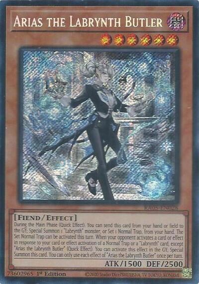 Arias the Labrynth Butler - RA05-EN028 - Secret Rare - 1st Edition