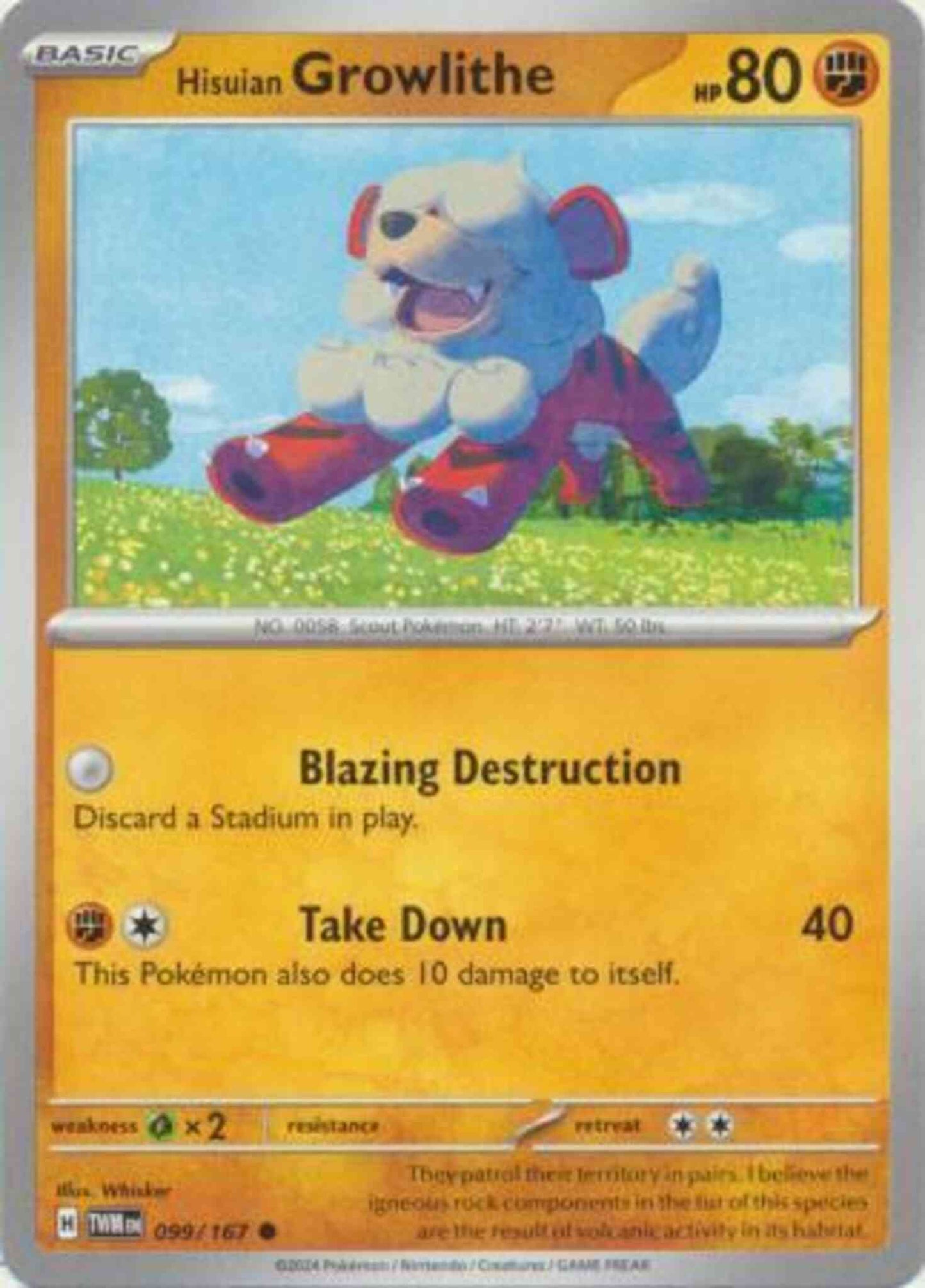 Hisuian Growlithe - 099/167 - Common [sv06-099] [Non-Holo]