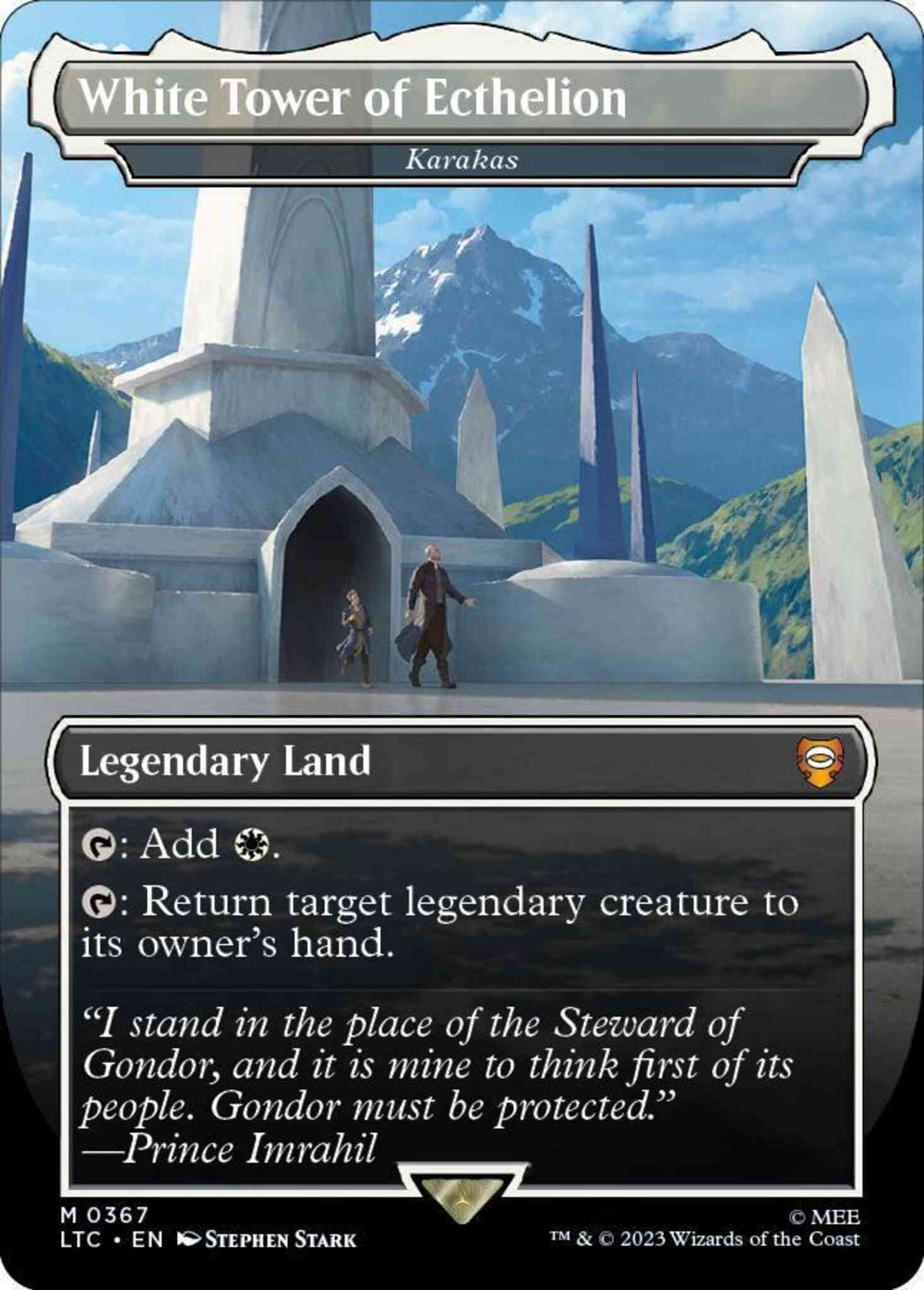 White Tower of Ecthelion - Karakas [367] [Borderless] [Realms and Relics] [The Lord of the Rings: Tales of Middle-earth: Commander] [Non-Foil]