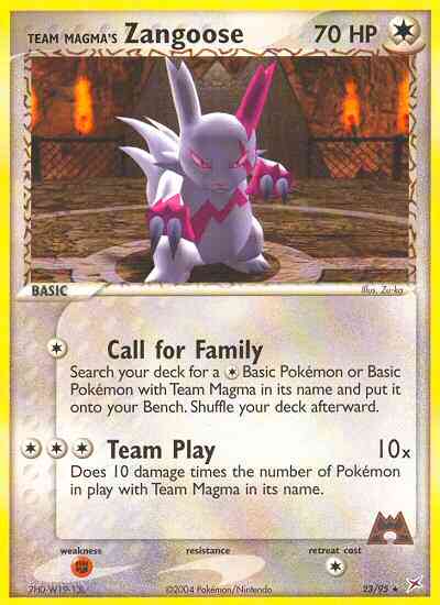 Team Magma's Zangoose - 23/95 - Rare [ex4-23] [Reverse Holo]