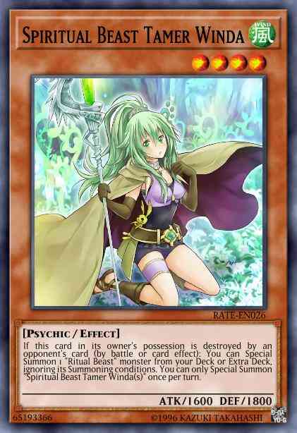 Spiritual Beast Tamer Winda - RATE-EN026 - Rare - Unlimited