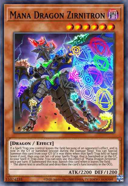 Mana Dragon Zirnitron - MP19-EN090 - Prismatic Secret Rare - 1st Edition