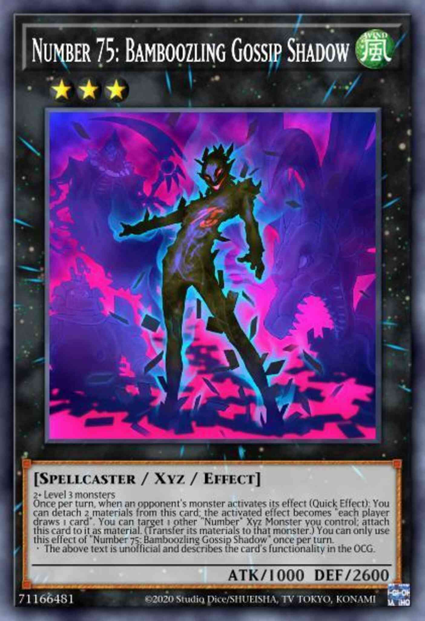 Number 75: Bamboozling Gossip Shadow - TOCH-EN052 - Super Rare - 1st Edition