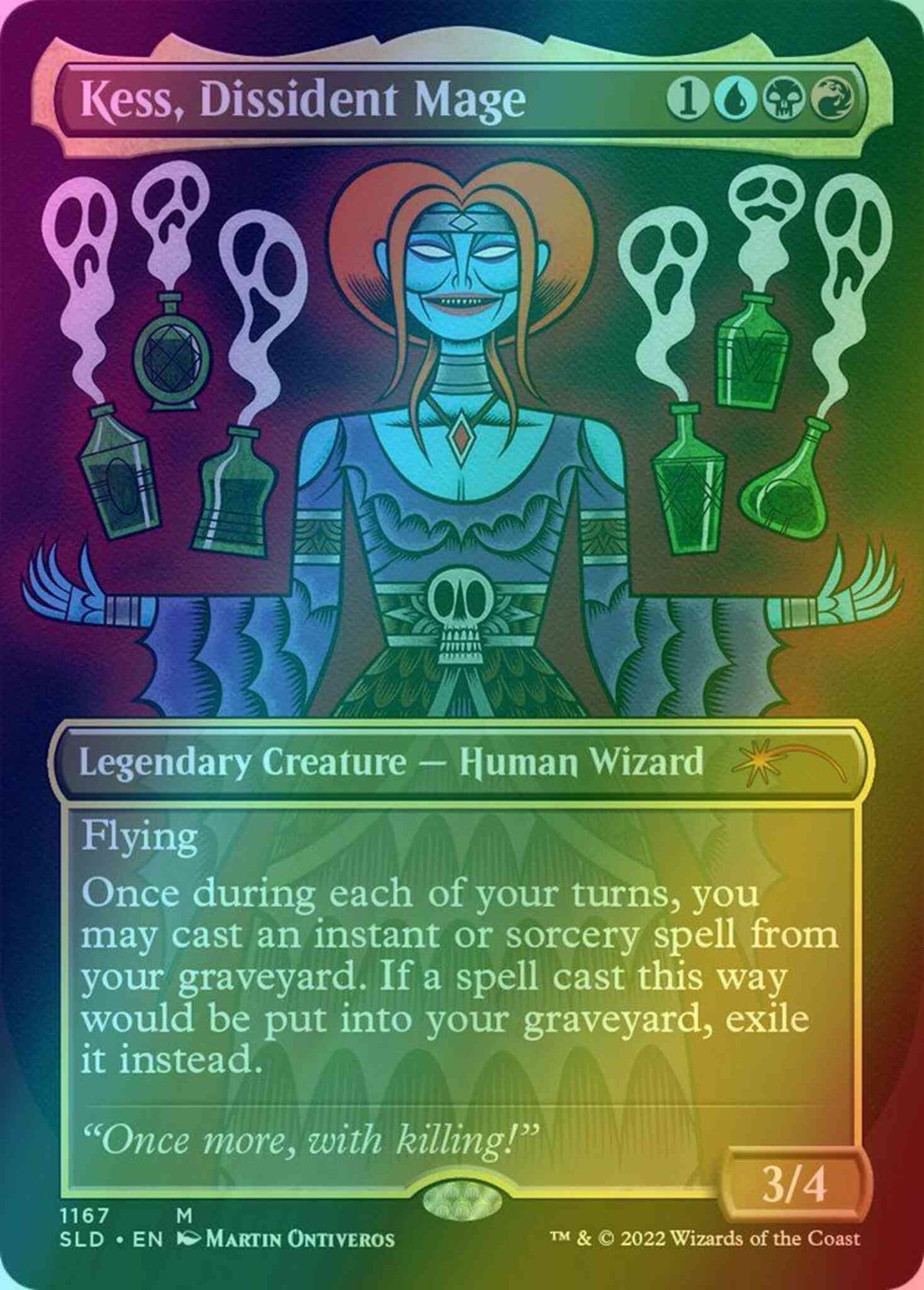 Kess, Dissident Mage [1167] [Borderless] [Wizards of the Street] [Secret Lair Drop] [Foil]