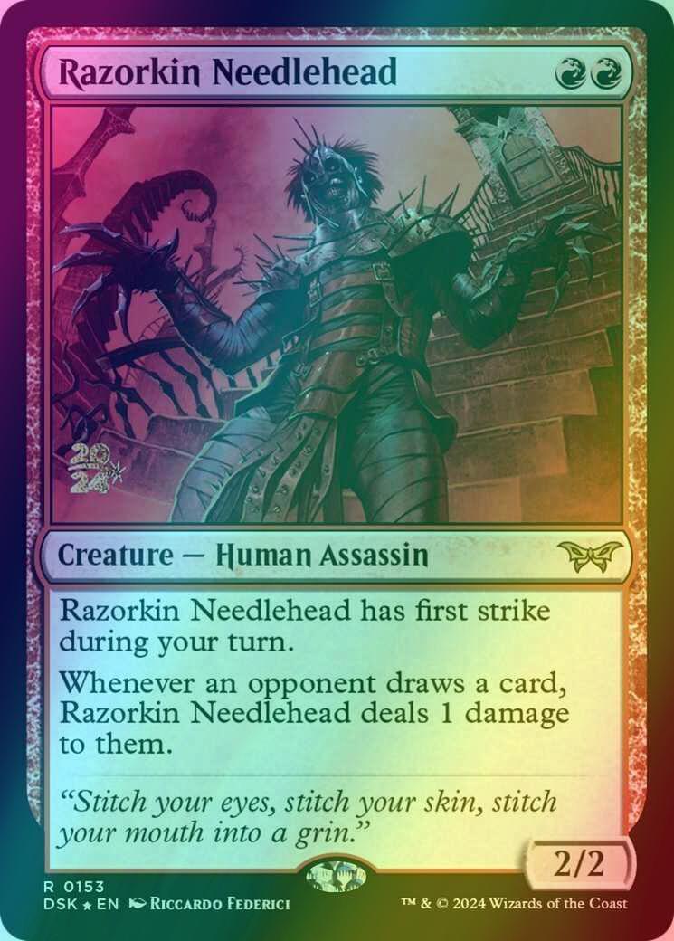 Razorkin Needlehead [153s] [Prerelease] [Duskmourn: House of Horror: Promos] [Foil]
