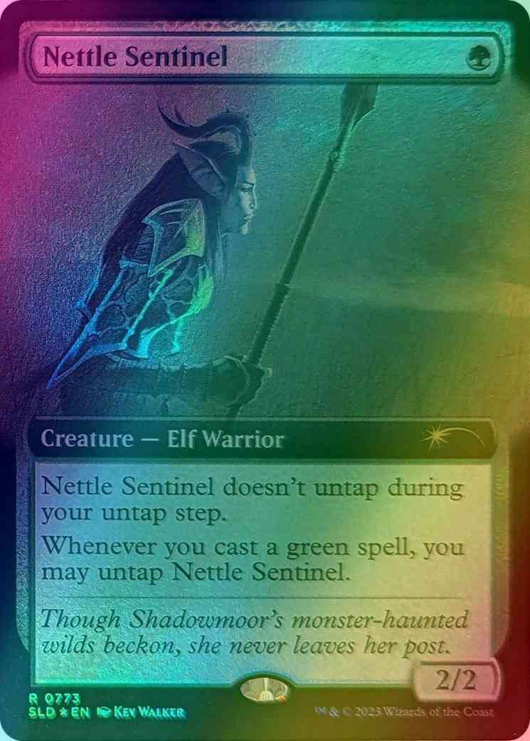 Nettle Sentinel [0773] [Extended Art] [Kev Walker] [Secret Lair Drop] [Foil]