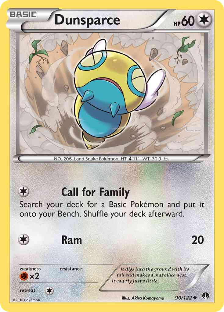 Dunsparce - 90/122 - Uncommon [xy9-90] [Reverse Holo]