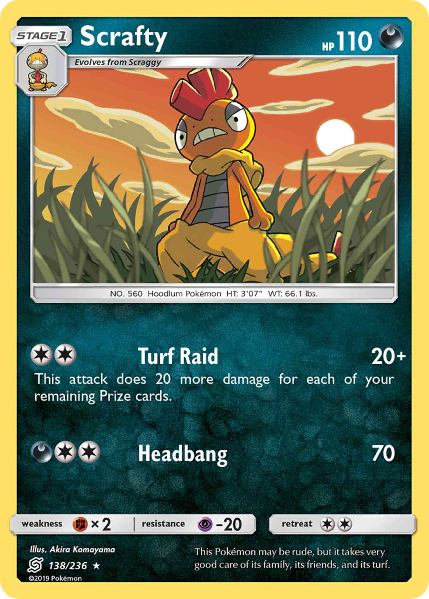 Scrafty - 138/236 - Rare [sm11-138] [Non-Holo]