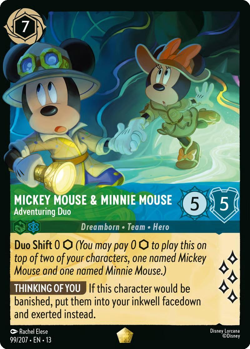 Mickey Mouse & Minnie Mouse - Adventuring Duo - 99/204 [Attack of the Vine!] [Non-Foil]