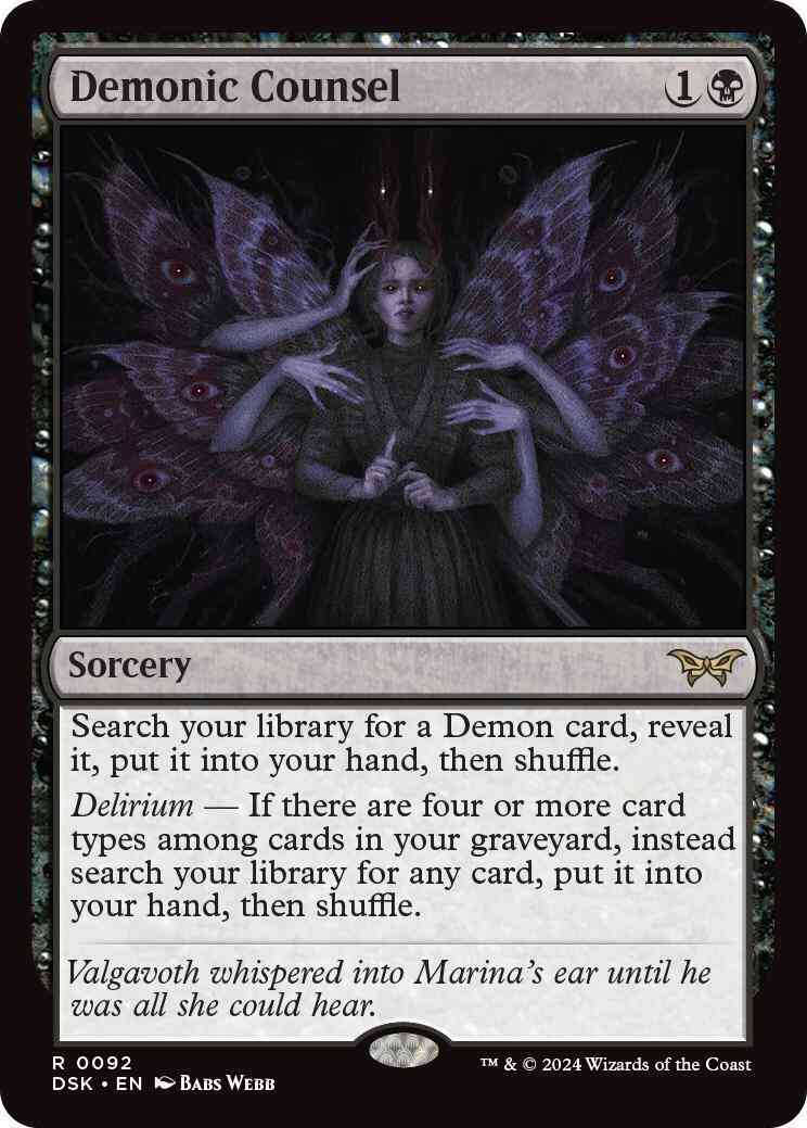 Demonic Counsel [92] [Duskmourn: House of Horror] [Non-Foil]