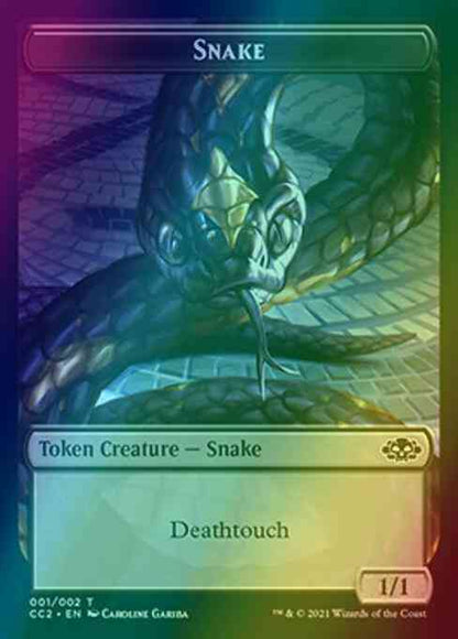 Snake Token (01) // Zombie Token (02) [09] [Commander Collection: Black] [Foil]