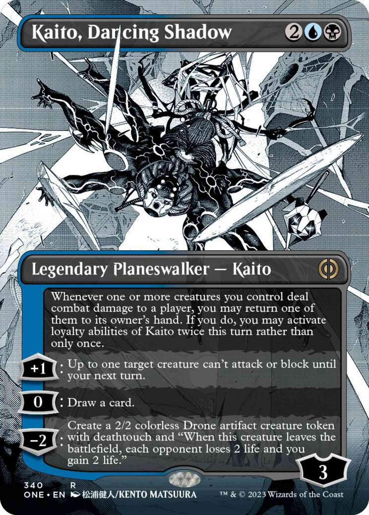 Kaito, Dancing Shadow [340] [Borderless] [Manga] [Phyrexia: All Will Be One] [Non-Foil]
