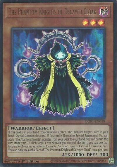 The Phantom Knights of Decayed Cloak - CORI-EN018 - Ultra Rare - 1st Edition
