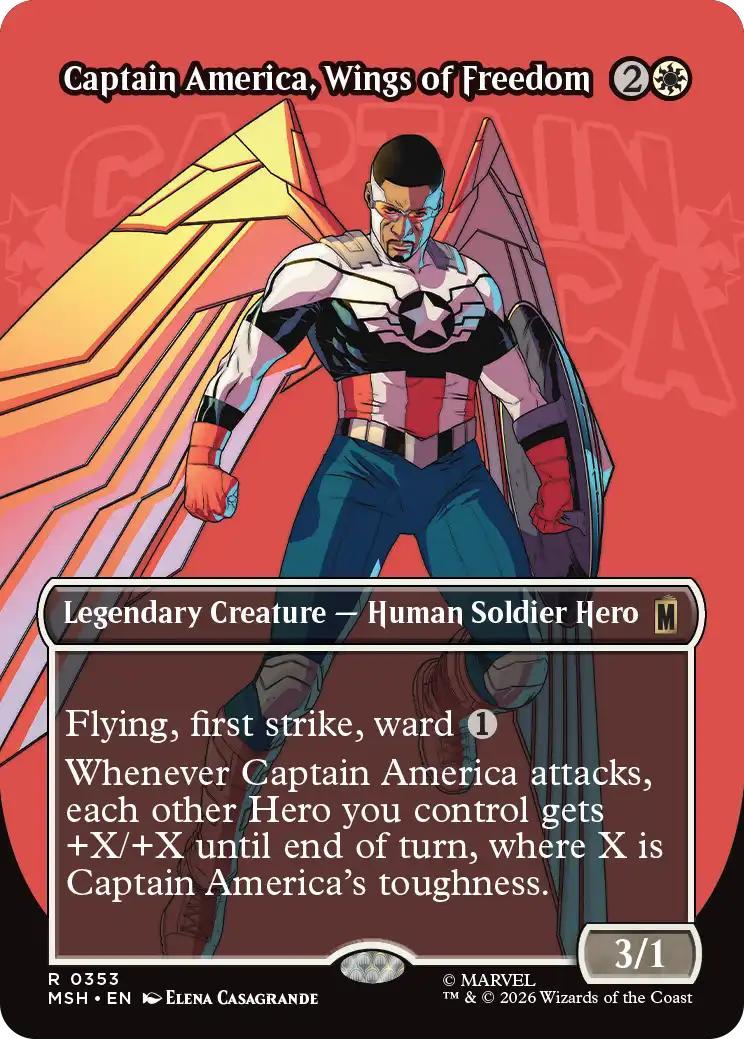 Captain America, Wings of Freedom [353] [Borderless] [Logo] [Marvel Super Heroes] [Non-Foil]