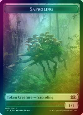 Phyrexian Golem Token (21) // Saproling Token (17) [Double Masters 2022: Tokens] [Foil]