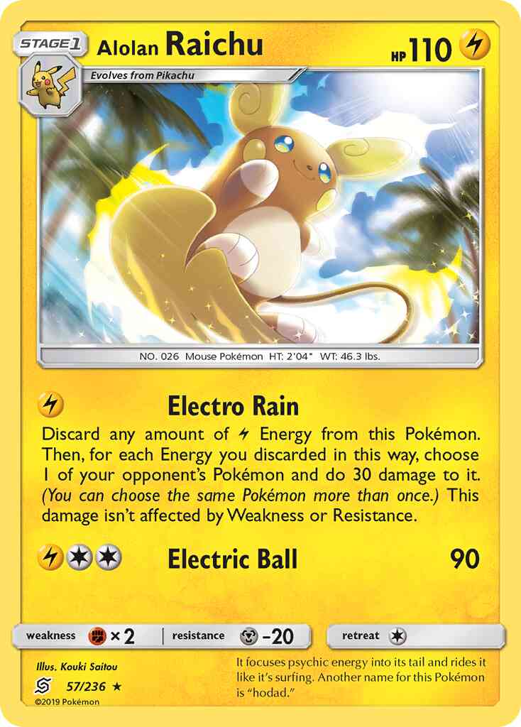 Alolan Raichu - 57/236 - Rare Holo [sm11-57] [Reverse Holo]