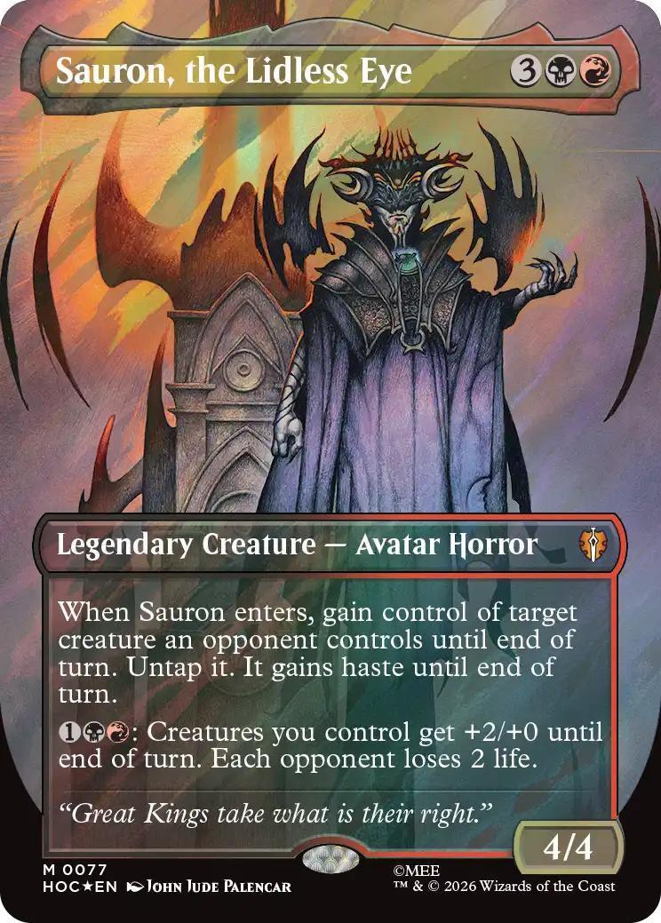 Sauron, the Lidless Eye [77] [Borderless] [Classic Artist] [The Hobbit: Commander] [Surge Foil]