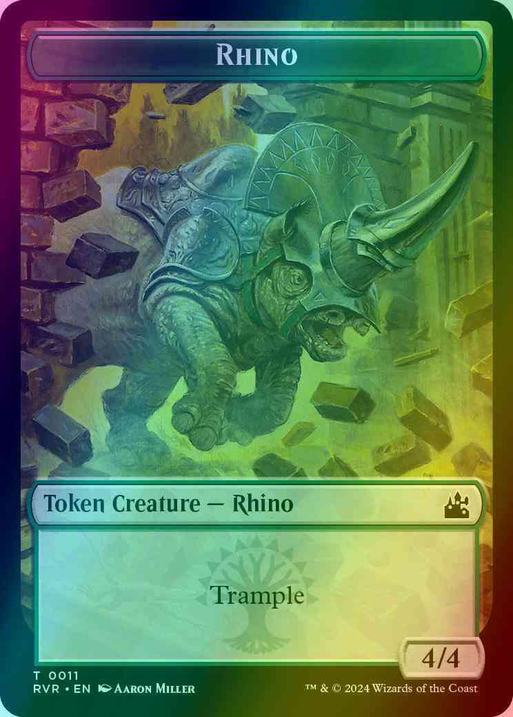 Rhino Token (11) // Spirit Token (18) [Ravnica Remastered: Tokens] [Foil]