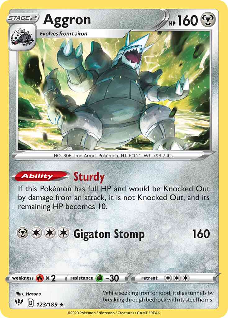 Aggron - 123/189 - Rare Holo [swsh3-123] [Holo]