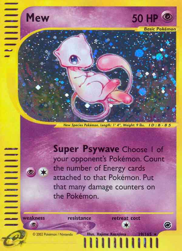 Mew - 19/165 - Rare [ecard1-19] [Reverse Holo]