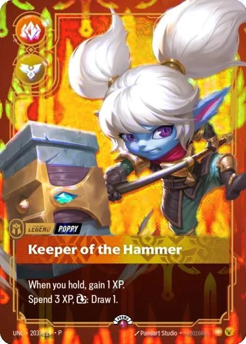 Keeper of the Hammer (Poppy) (Metal) - 203/219 [Riftbound Organized Play Promotional Cards] [Foil]