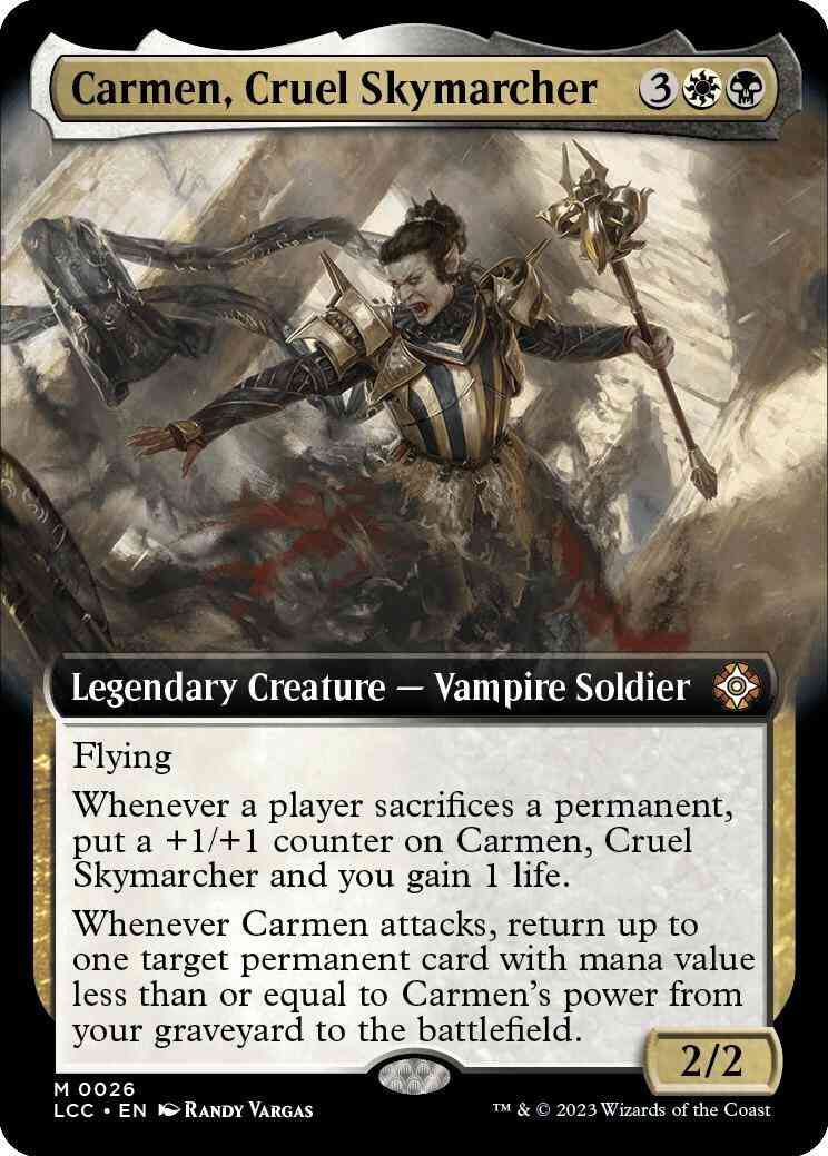 Carmen, Cruel Skymarcher [26] [Extended Art] [The Lost Caverns of Ixalan: Commander] [Non-Foil]