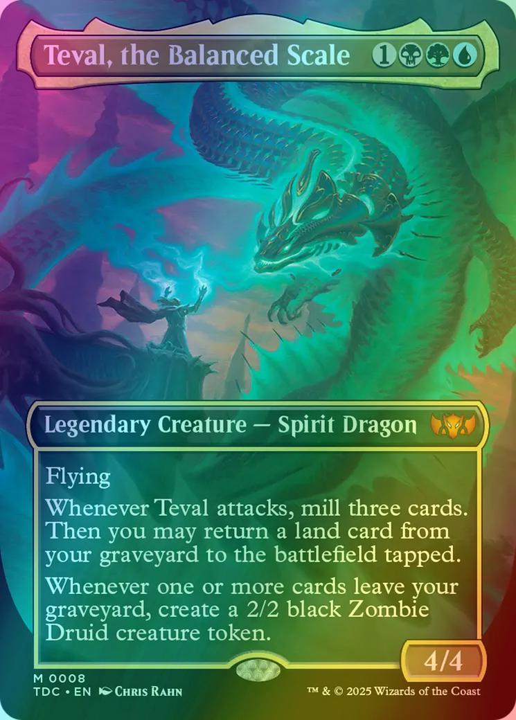 Teval, the Balanced Scale [8] [Borderless] [Tarkir: Dragonstorm: Commander] [Foil]