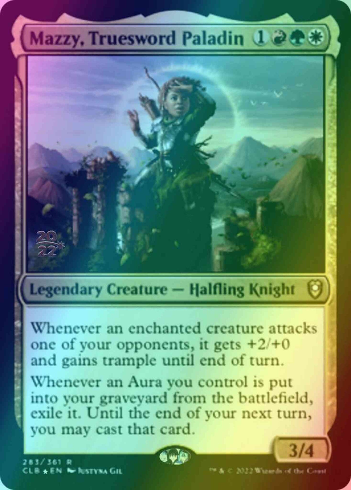 Mazzy, Truesword Paladin [283s] [Prerelease] [Commander Legends: Battle for Baldur's Gate: Promos] [Foil]