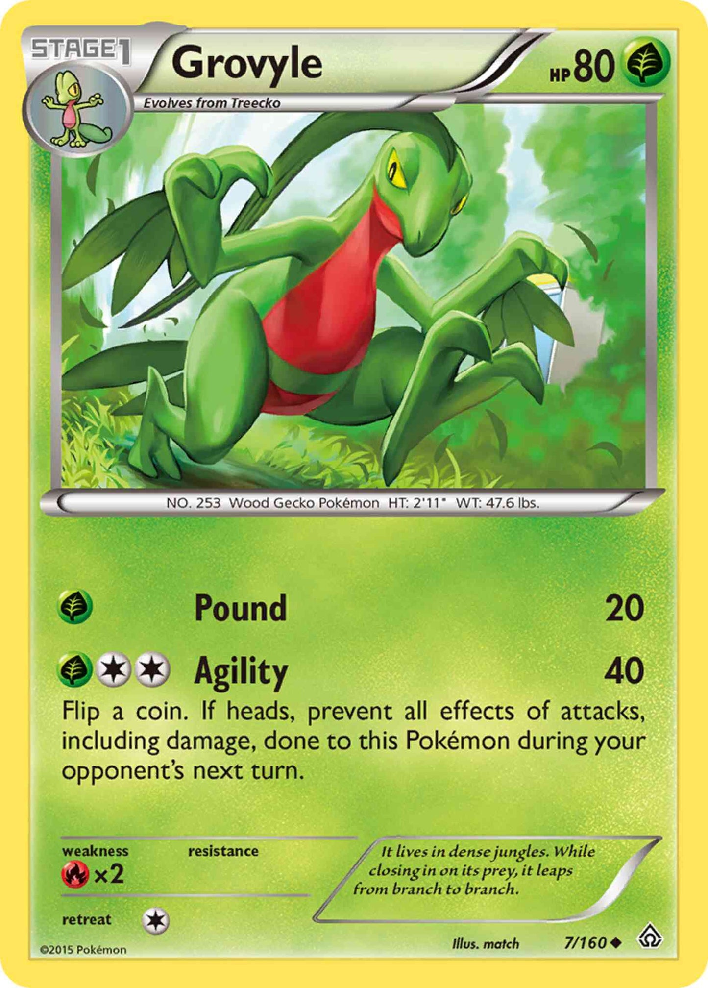 Grovyle - 7/160 - Uncommon [xy5-7] [Non-Holo]