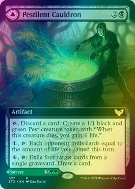 Pestilent Cauldron // Restorative Burst [327] [Extended Art] [Strixhaven: School of Mages] [Foil]