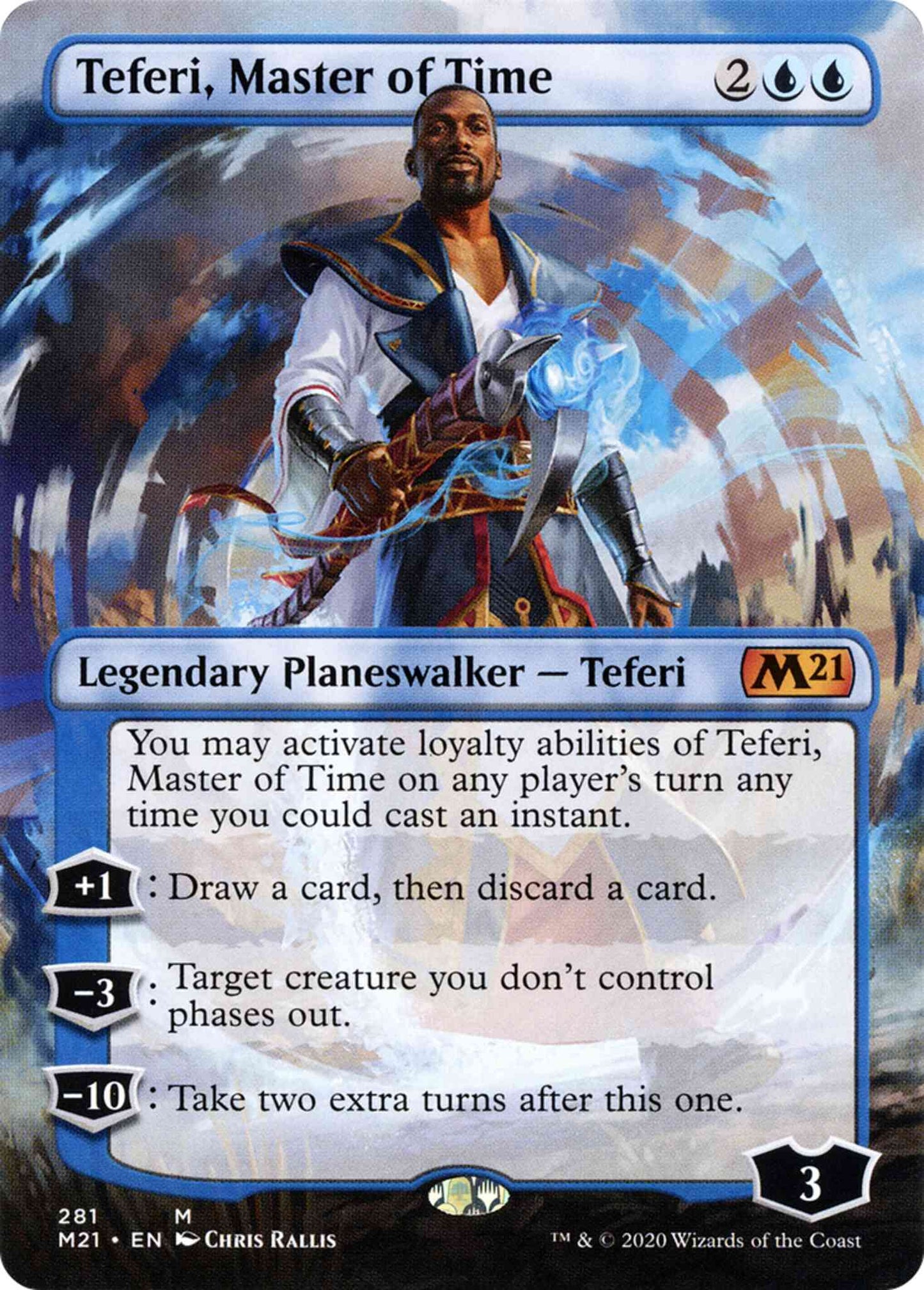 Teferi, Master of Time [281] [Borderless] [Core Set 2021] [Non-Foil]