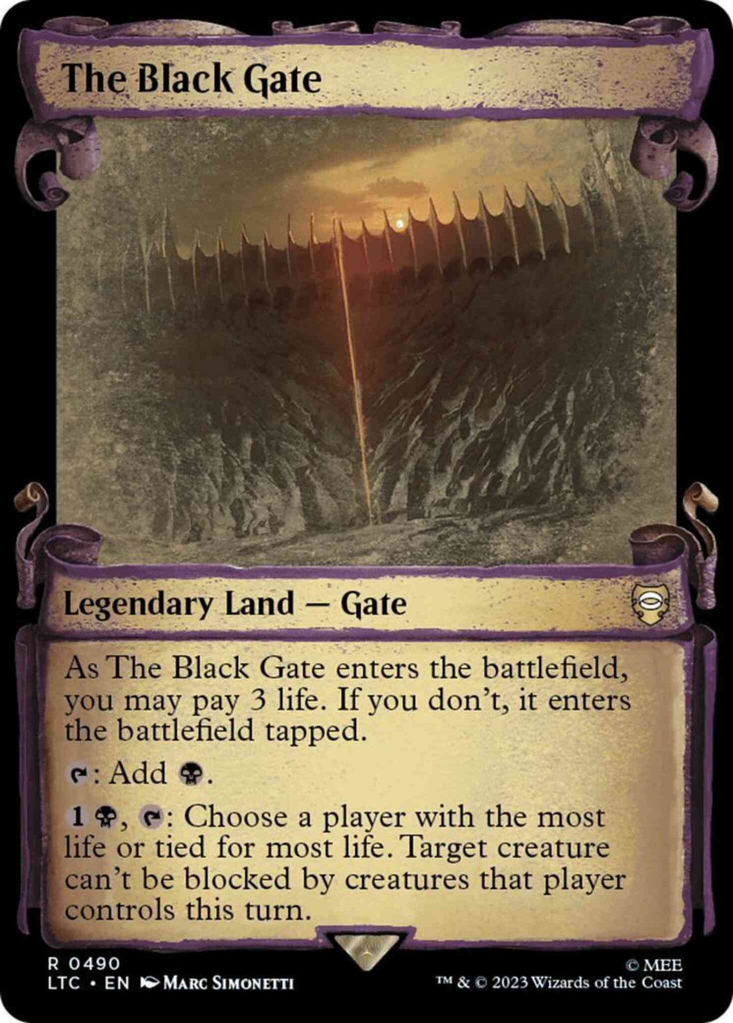 The Black Gate [490] [Scrolls Showcase] [The Lord of the Rings: Tales of Middle-earth: Commander] [Non-Foil]