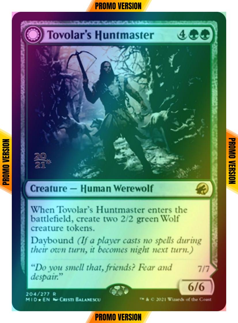 Tovolar's Huntmaster // Tovolar's Packleader [Prerelease] [204s] [Innistrad: Midnight Hunt Promos] [Foil]